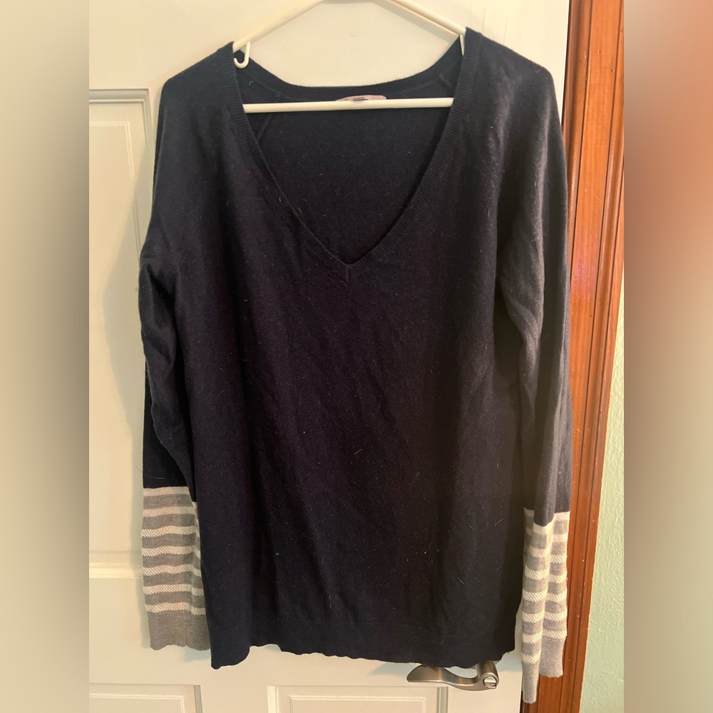 Navy Blue with sequined sleeves sweater